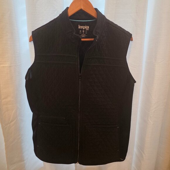 Inspira Flex Zip Front Quilted Vest Black Size Large - Picture 1 of 5